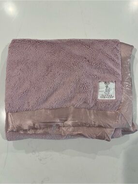 Little Giraffe Plush Baby Blanket in Dusty Mauve